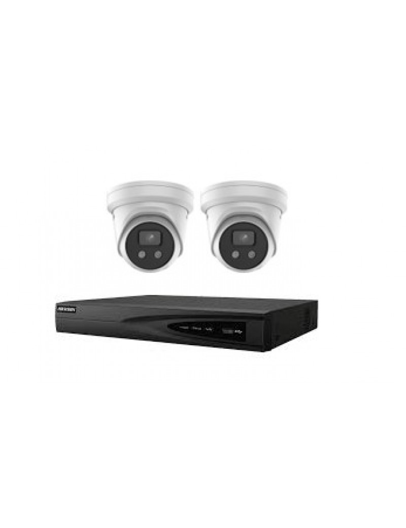 2 x Hikvision 4 Megapixels IP Cameras with mounting box and 1 TB 4 channel recorder